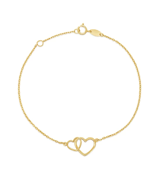 Two Hearts gold bracelet
