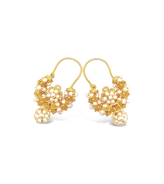 Rećine Midi gold earrings with pearls