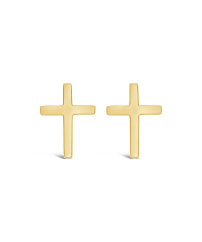 Simple Crosses zlatne naušnice