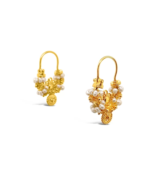 Rećine Mini gold earrings with pearls