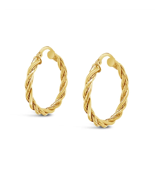 Braid Hoops gold earrings