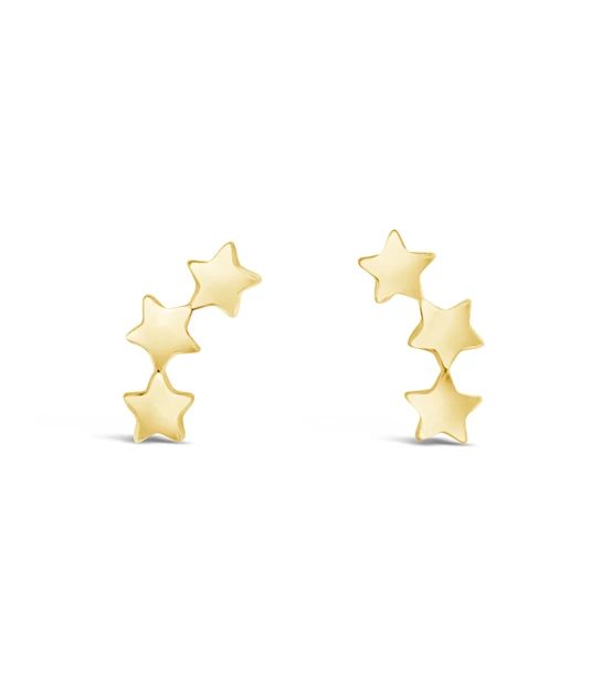 Stars Trio gold earrings
