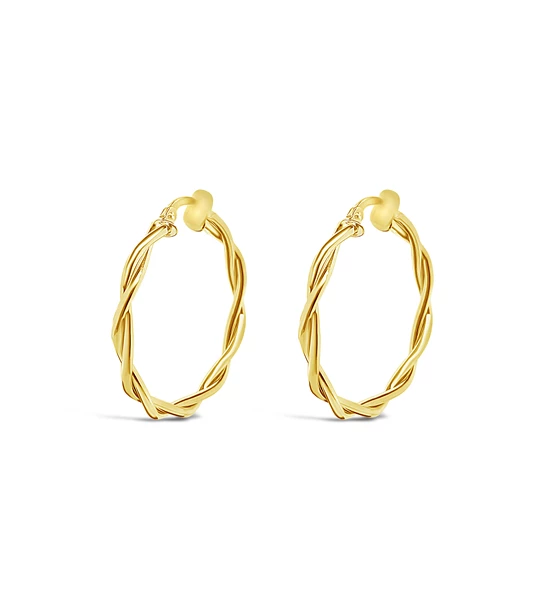 Braid Spheres gold earrings