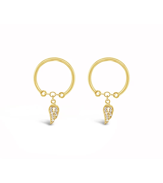 Wing Rings gold earrings