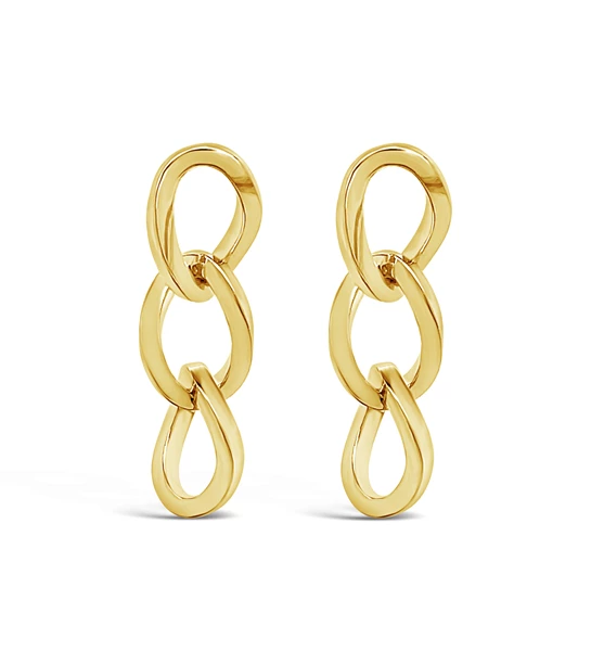 Trio Chains gold earrings