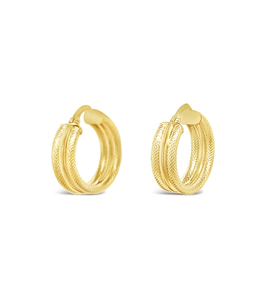 Double Rings gold earrings