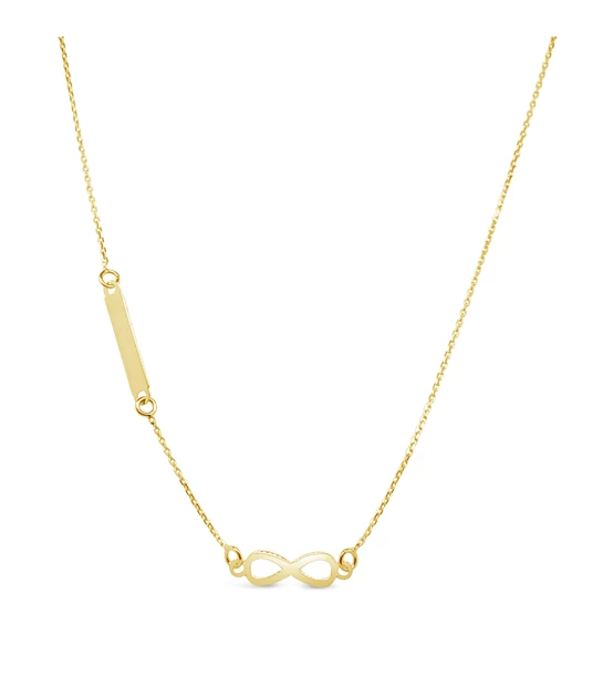 Infinity Tag gold necklace