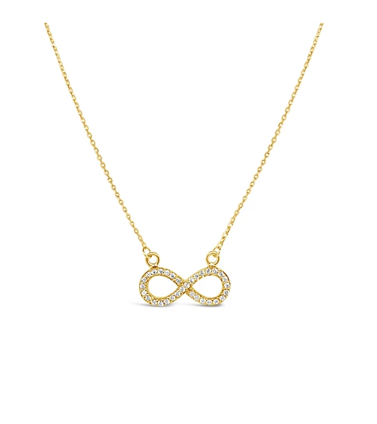 Sparkling Infinity gold necklace