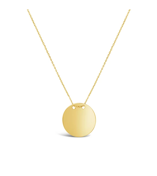 Plate Round Big gold necklace