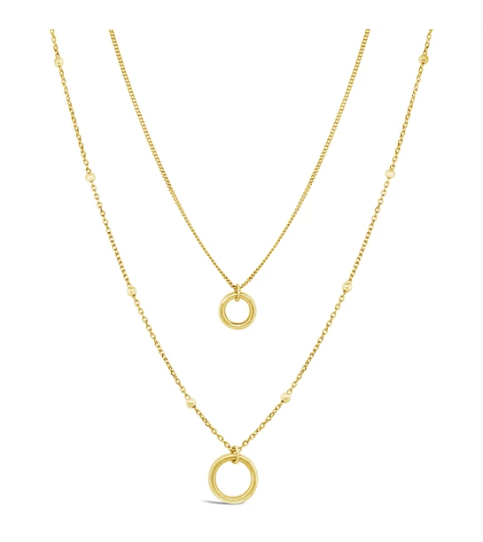Two Rings gold necklace