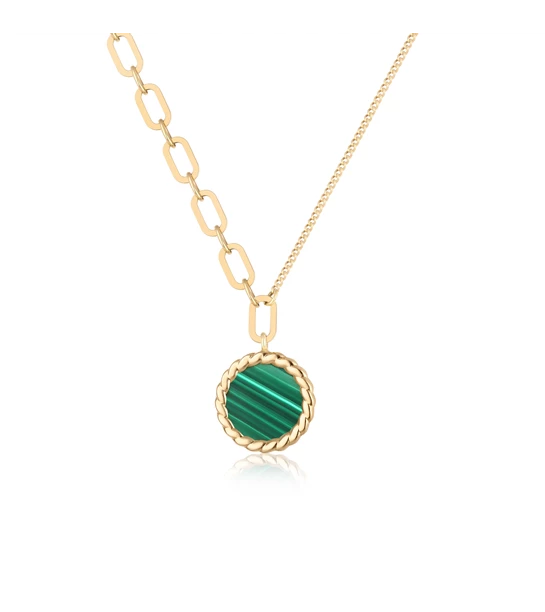 Green Braid gold necklace