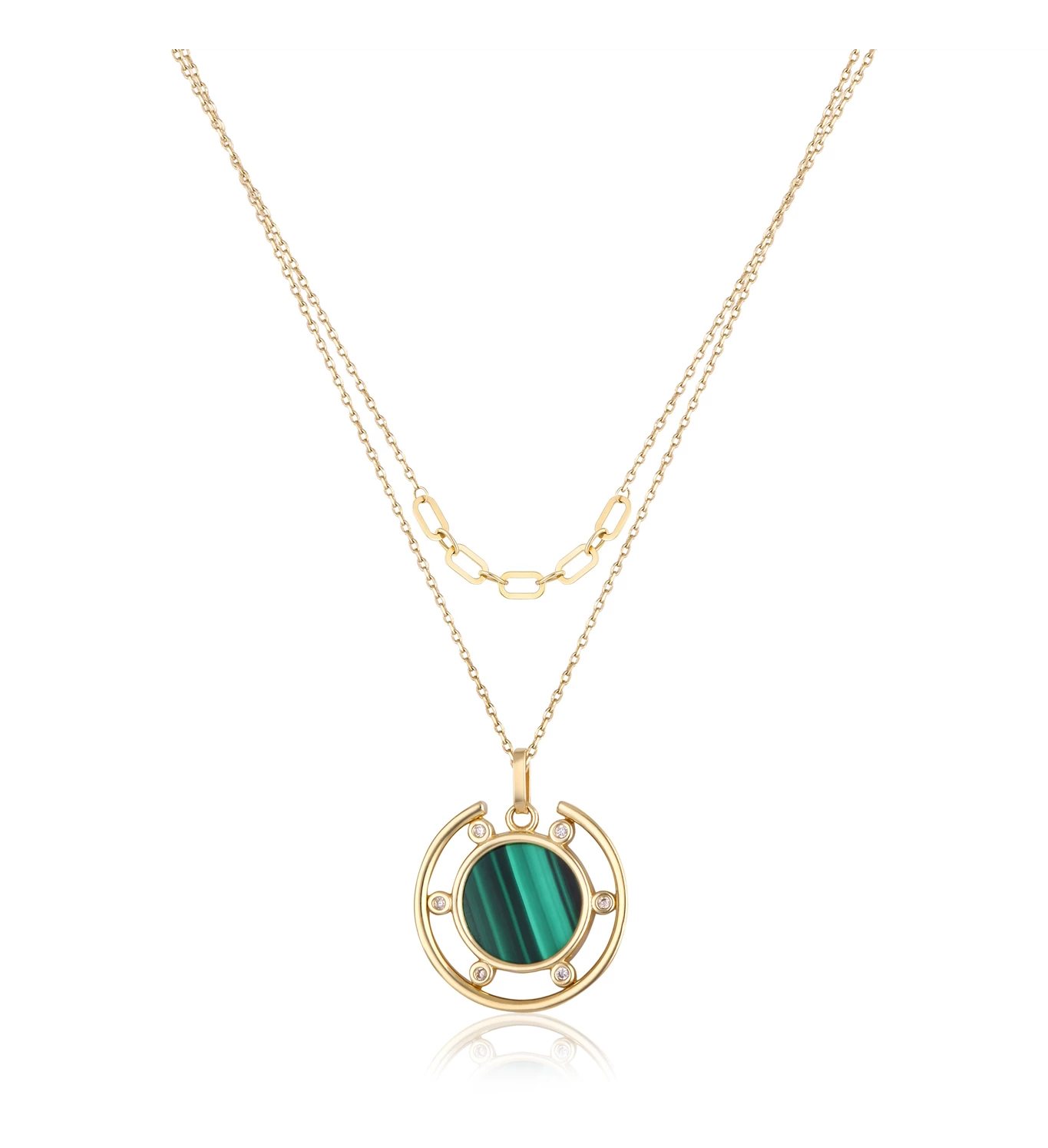 Green Sun gold necklace