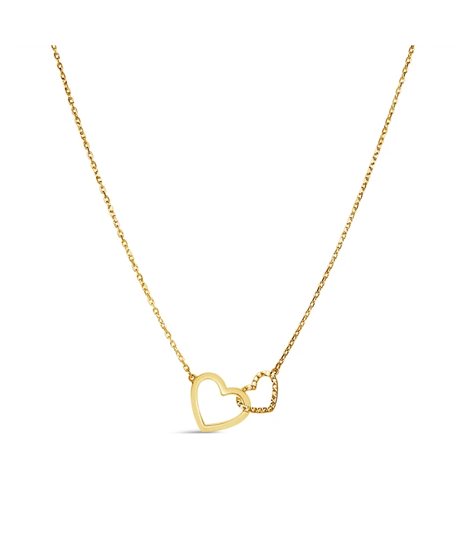 Love of Two Hearts gold necklace