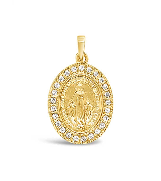 Saint Mary zlatni privjesak mini