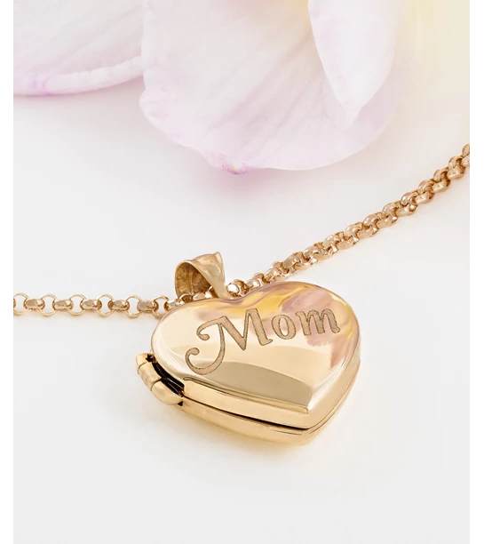 Mom Love gold pendant