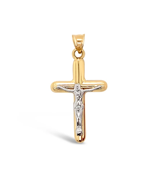 Rounded Cross gold pendant