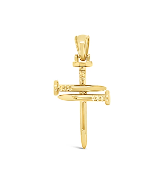 Nail Cross gold pendant