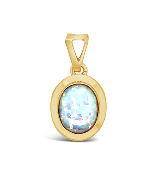 Opal Elipse Midi gold pendant