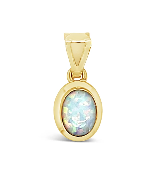 Opal Elipse Mini gold pendant