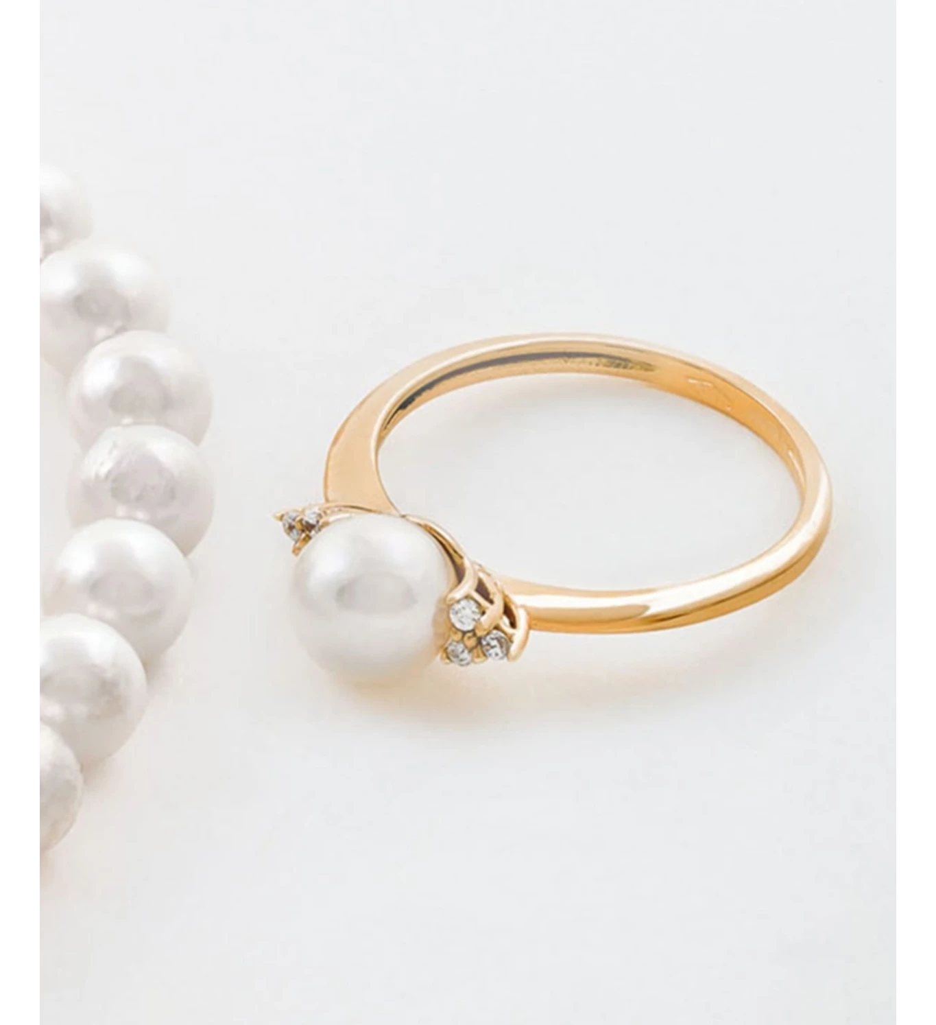 Pearl Wonder zlatni prsten s biserom