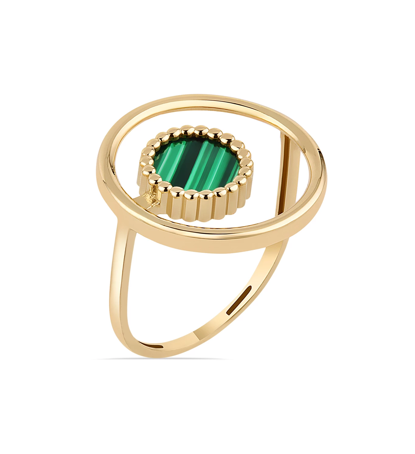 Moon Green zlatni prsten s malahitom