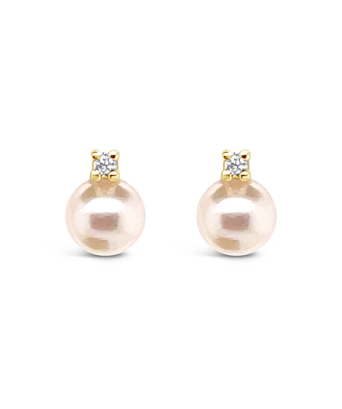 Magical Pearls zlatne naušnice s dijamantima i biserima