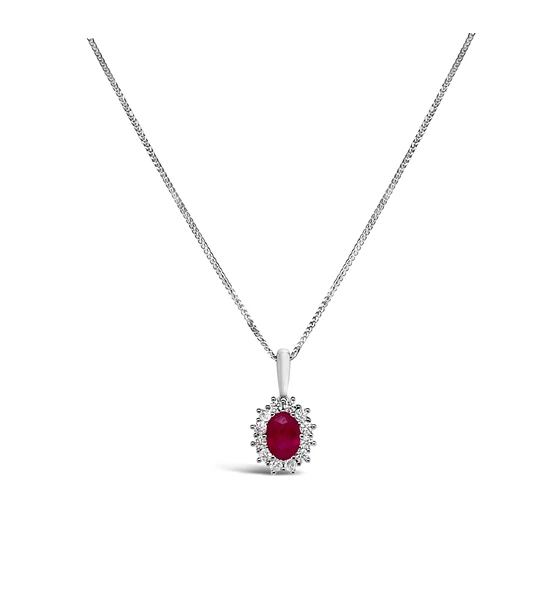 Ruby diamond gold necklace