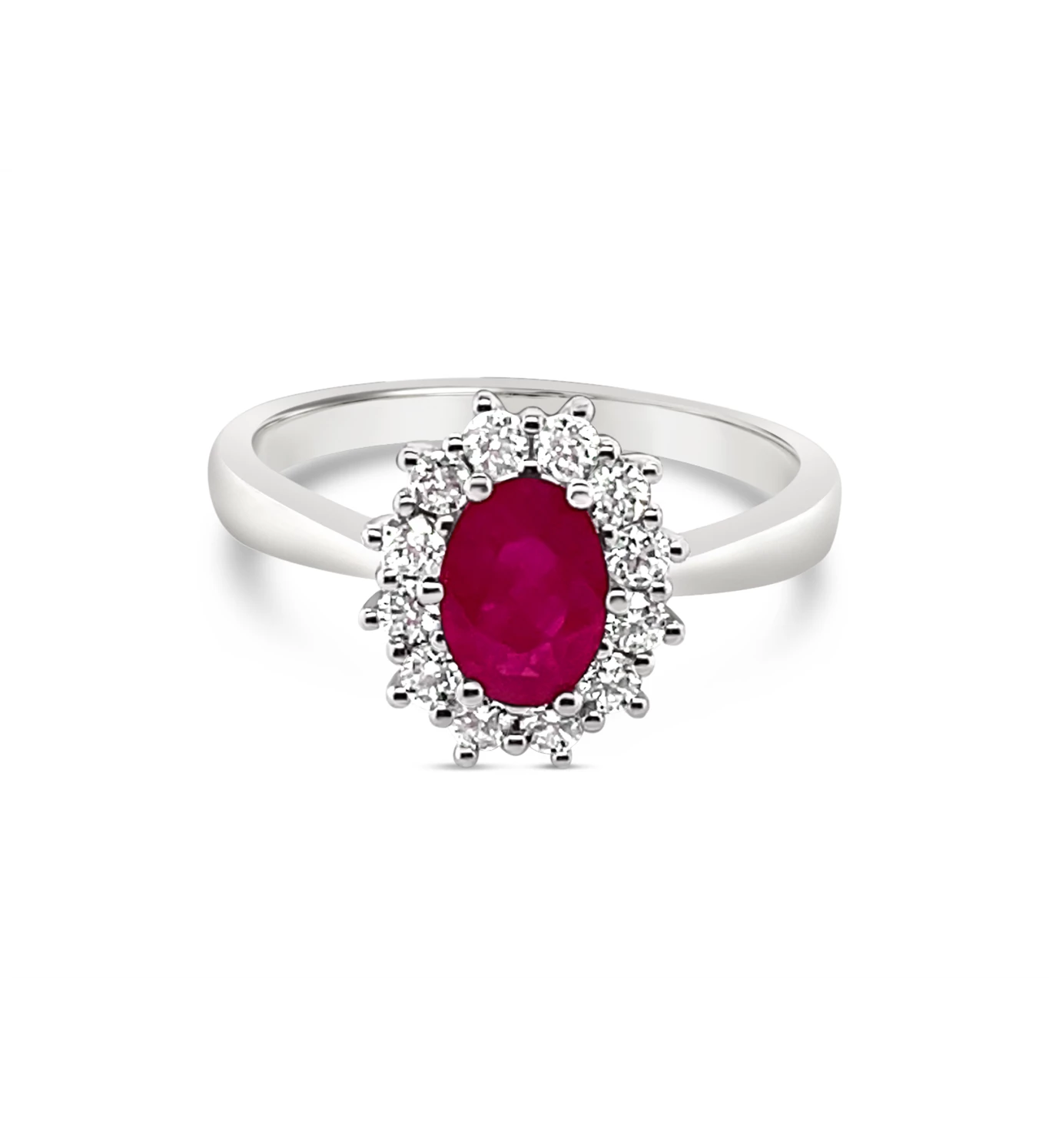 Ruby zlatni prsten s dijamantima i rubinom