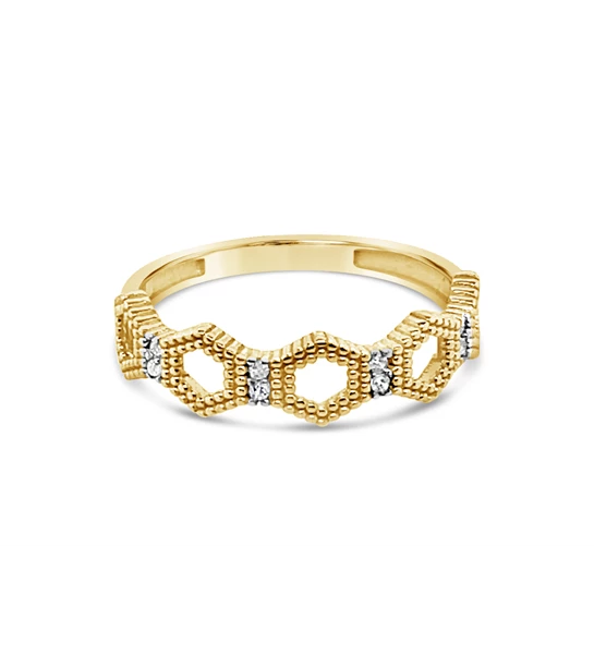 Hex gold ring