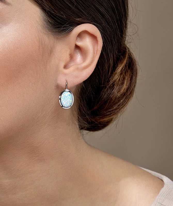 Opal Elipses Maxi gold earrings