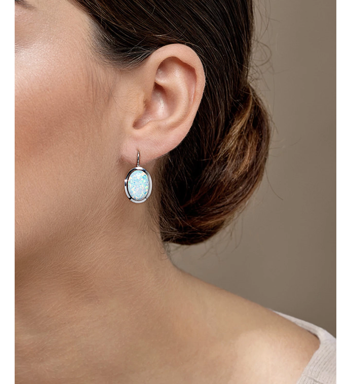 Opal Elipses Maxi gold earrings